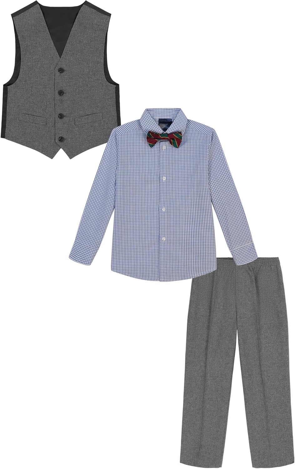 Комплект из 4-х предметов для делового костюма Tommy Hilfiger Boys: рубашка, брюки, жилет и галстук, Silverware — фото 2