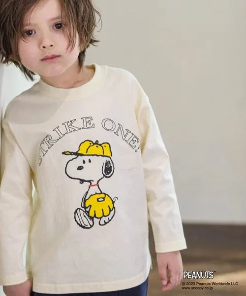 Детская хлопковая футболка с принтом Peanuts n.o.u.s белая