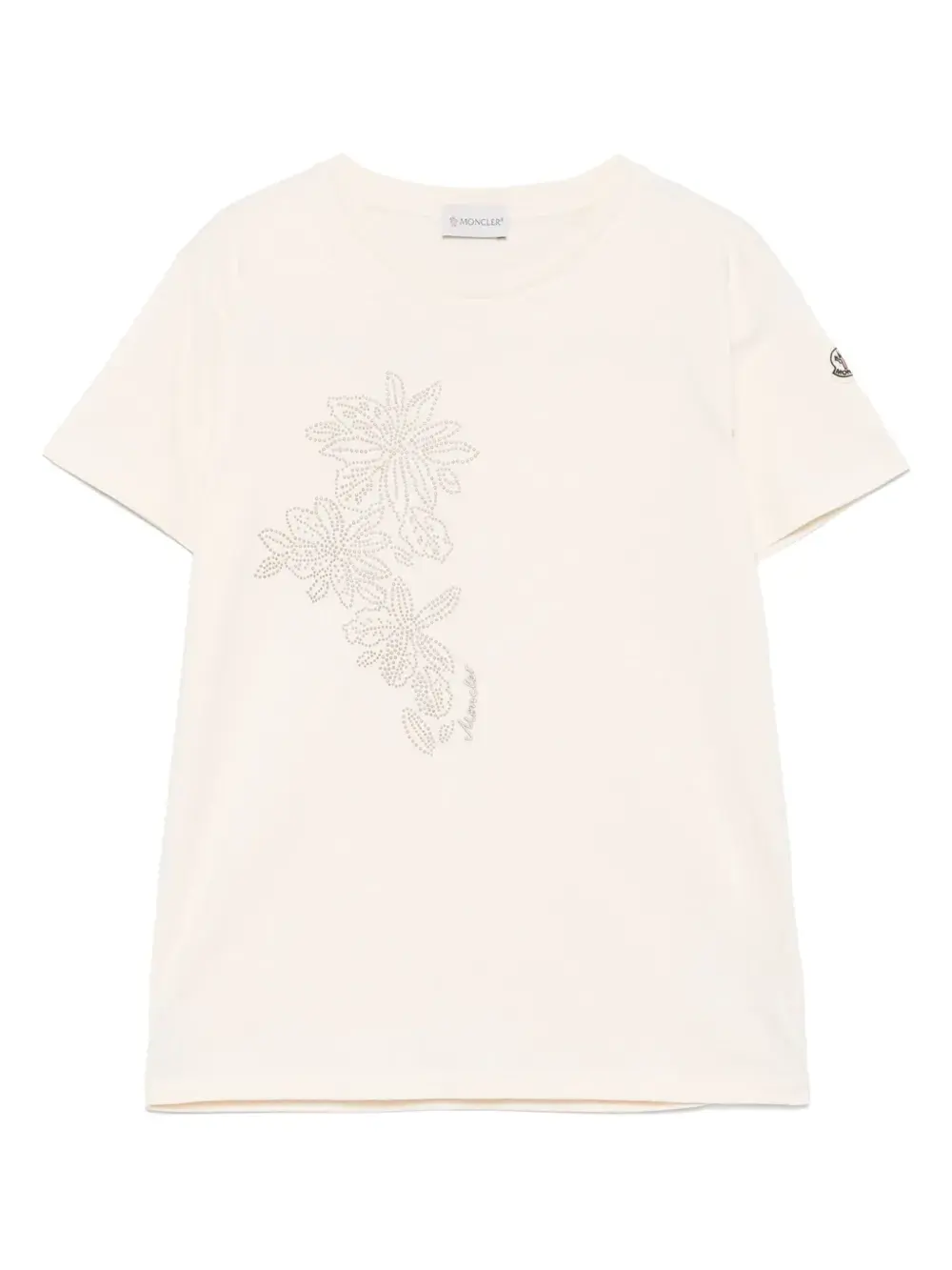 

Футболка с цветочным узором Moncler Enfant, нейтральный