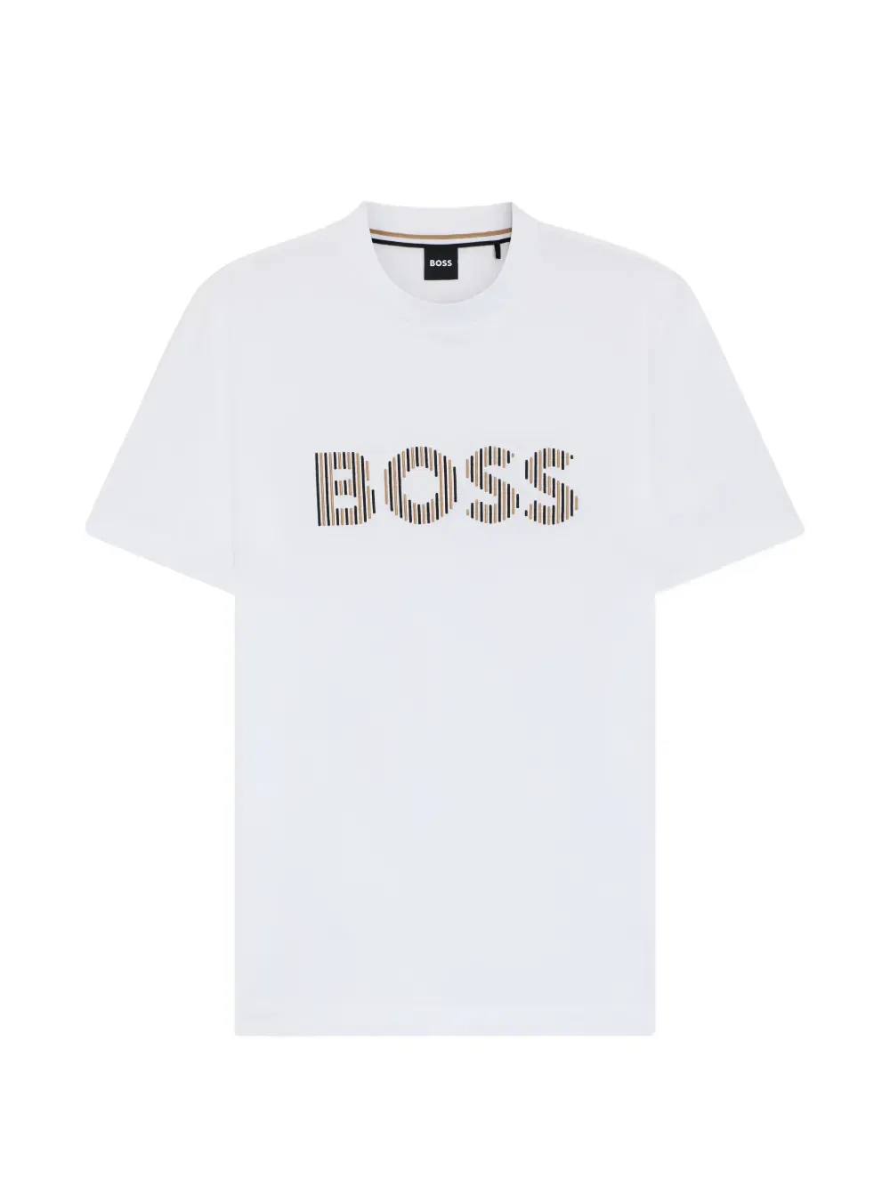 Футболка с полосатым логотипом Boss, белый