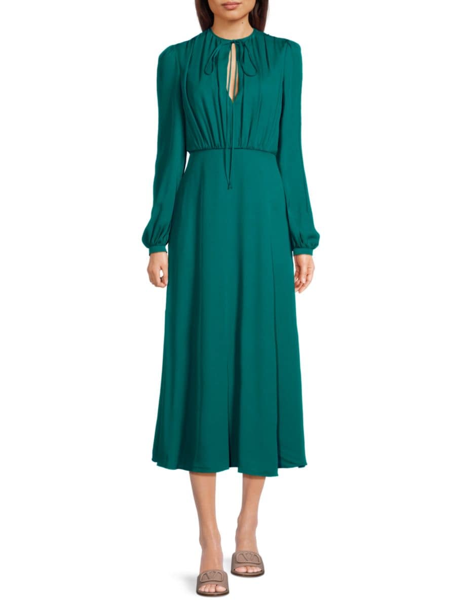 

Шелковое платье-миди с завязкой на шее Valentino, цвет Ultramarine