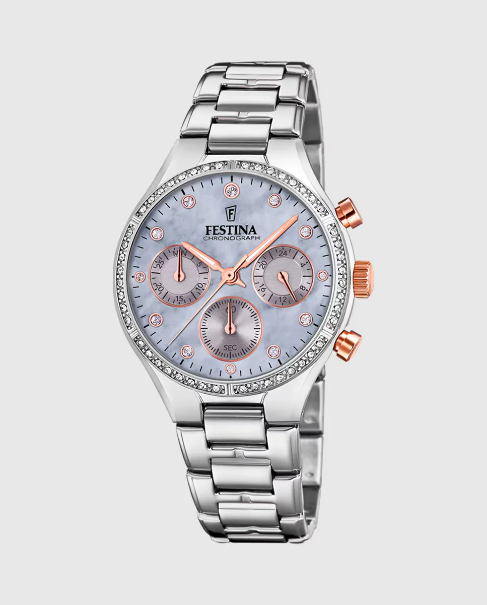 

F20401/3 Женские часы Boyfriend из серебряной стали Festina, серебряный