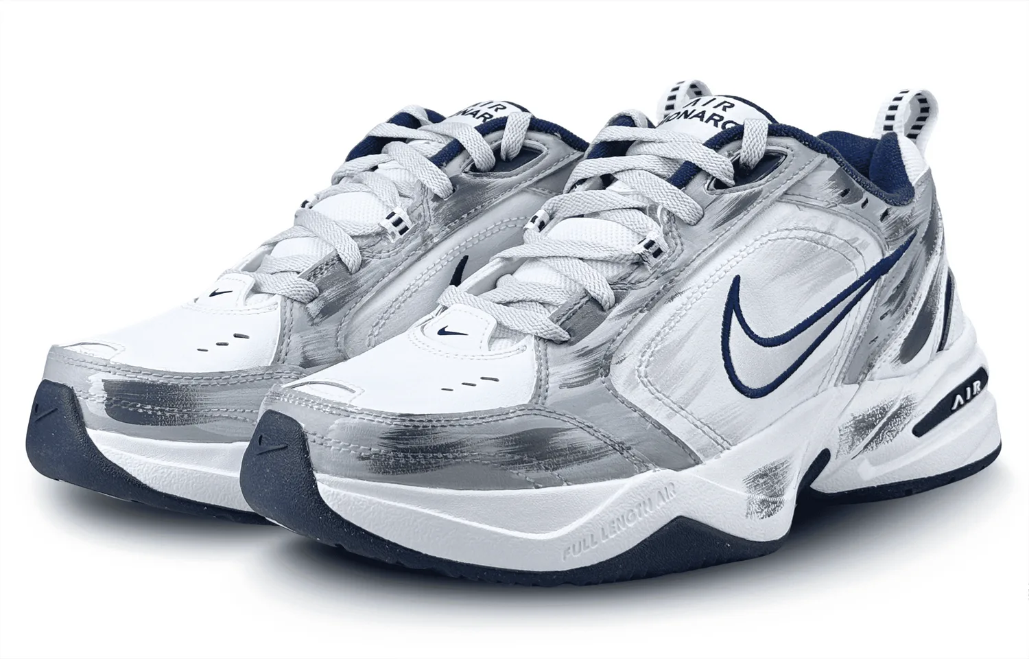 Nike Air Monarch 4 Abrasion Resistant Low top Chunky Sneakers Unisex Gray White — фото 4