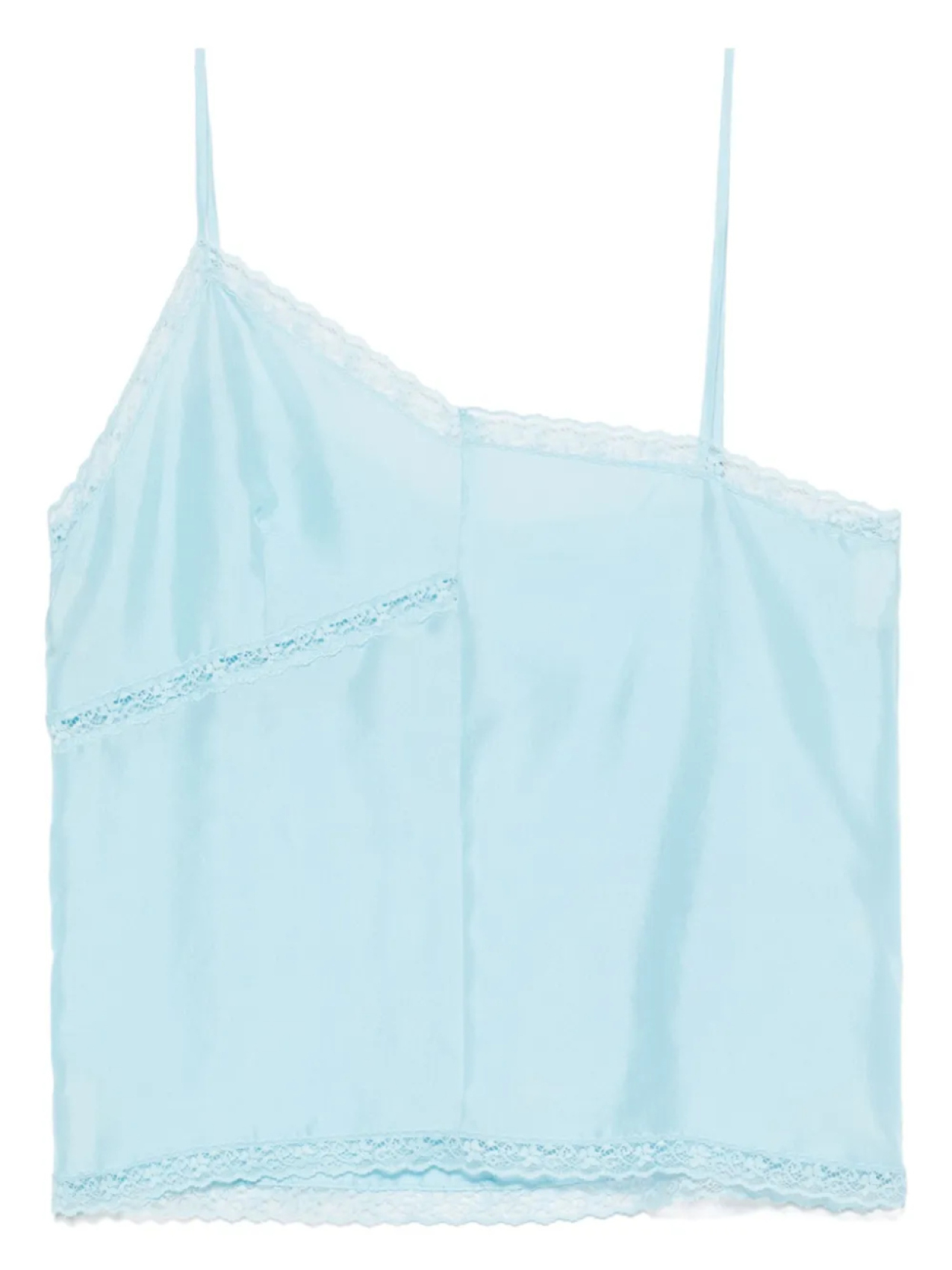 

Шелковый топ MM6 Maison Margiela, синий