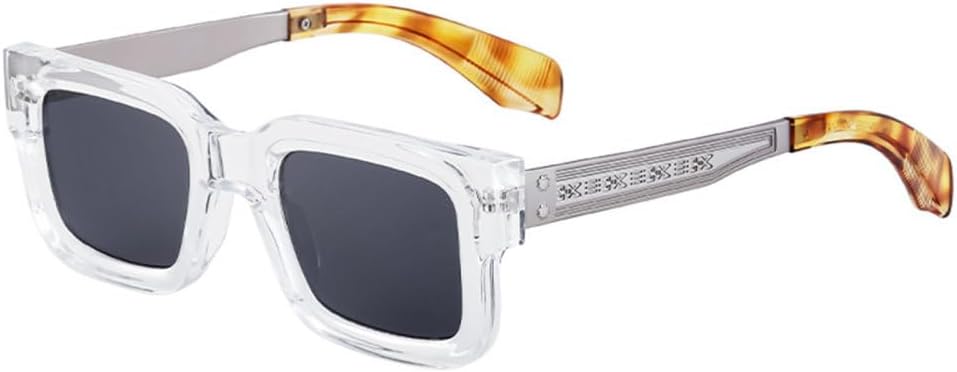 

Классические роскошные квадратные солнцезащитные очки для женщин и мужчин, винтажные солнцезащитные очки в стиле стимпанк, маленькая оправа, очки для вождения generic, Clear Black