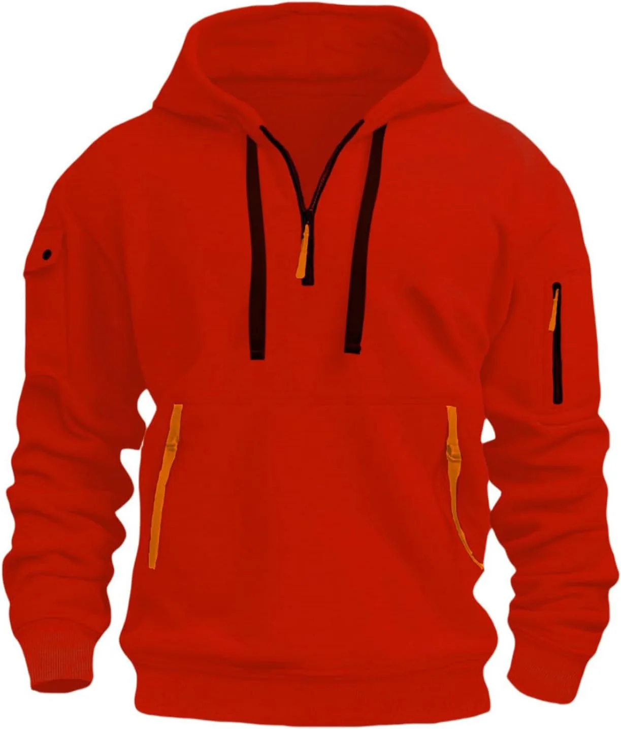 

Толстовка с капюшоном Quarter Zip Pullover, длинный рукав, с мягкими карманами Cheyubny