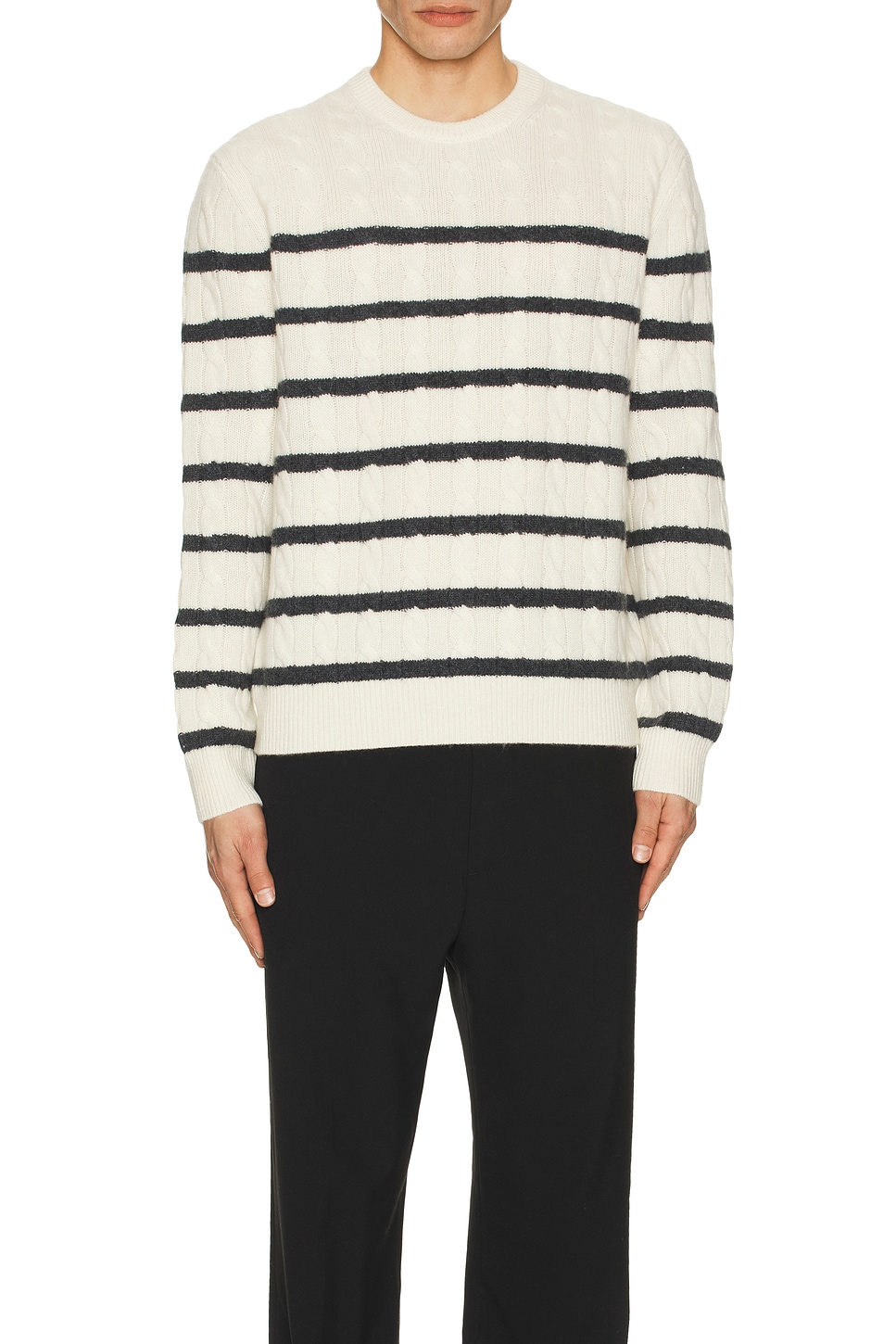 

Кашемировый свитер с косами Club Monaco, Ivory Combo
