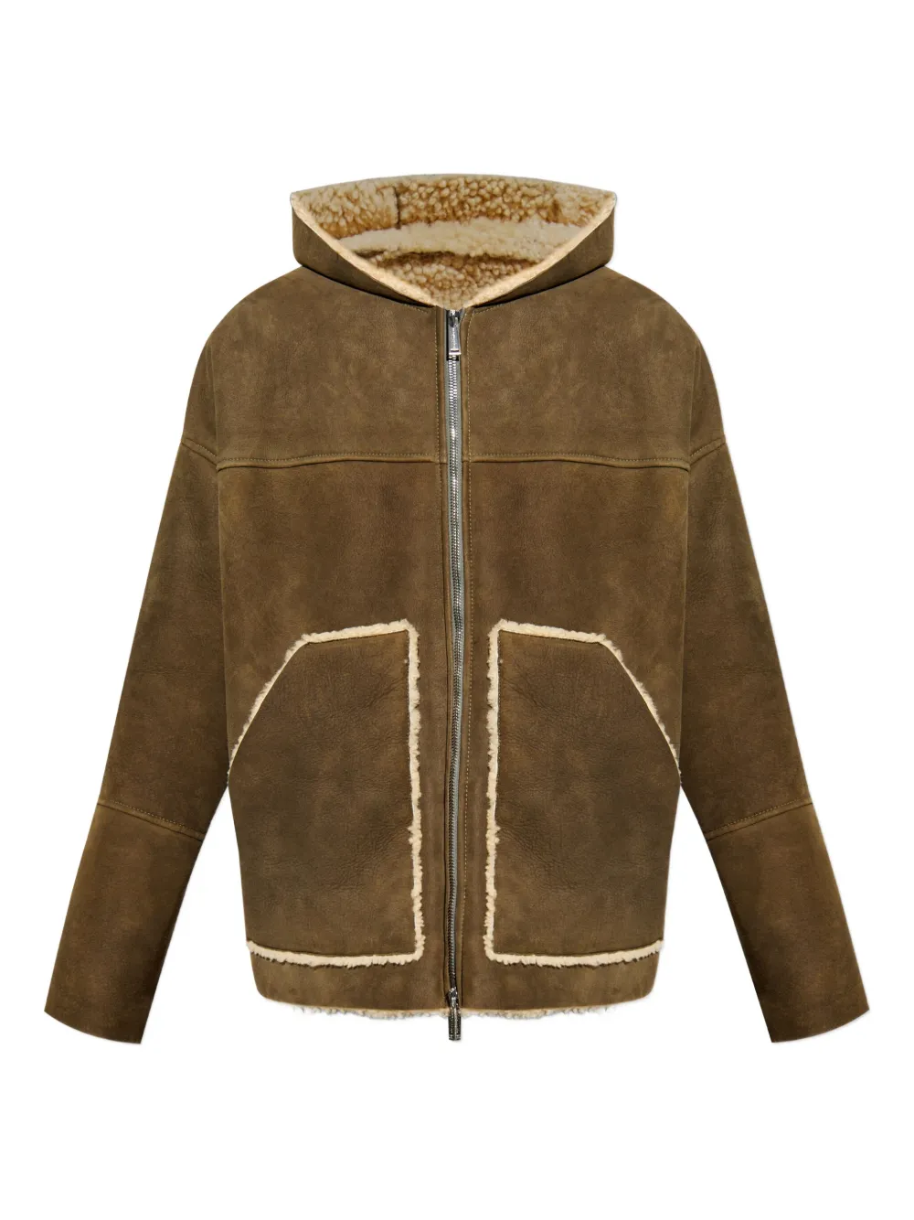 

Дубленка из овчины с капюшоном DSQUARED2, коричневый