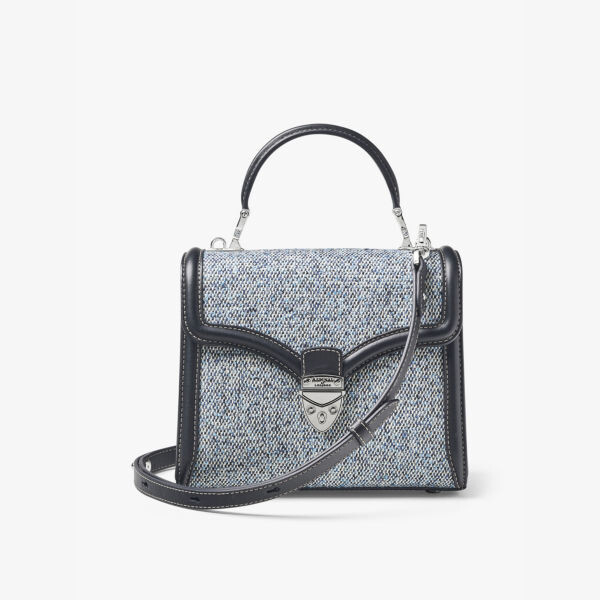 

Сумка Mayfair midi из кожи с контрастным плетением Aspinal Of London, синий