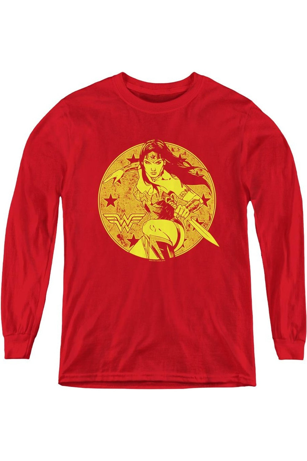 

Футболка с длинным рукавом Young Wonder Woman из серии Justice League of America для детей Gildan, красный