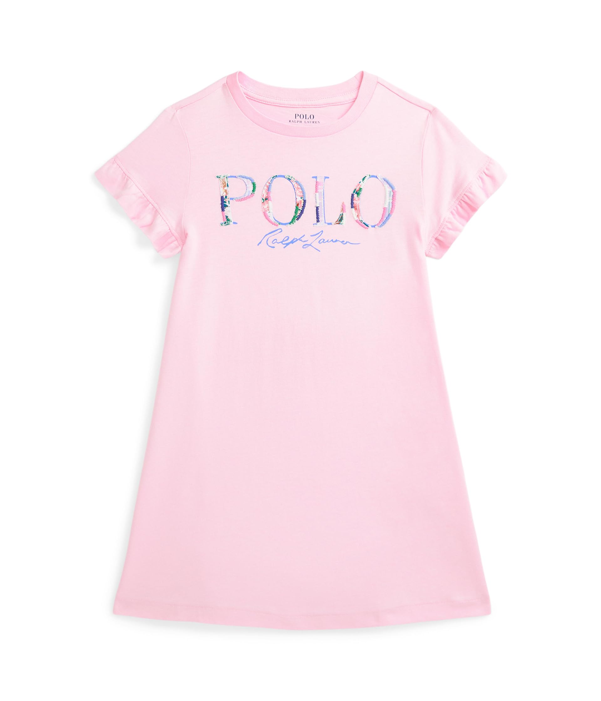 

Платье Polo Ralph Lauren Kids Logo Cotton Jersey Tee Dress, цвет Carmel Pink
