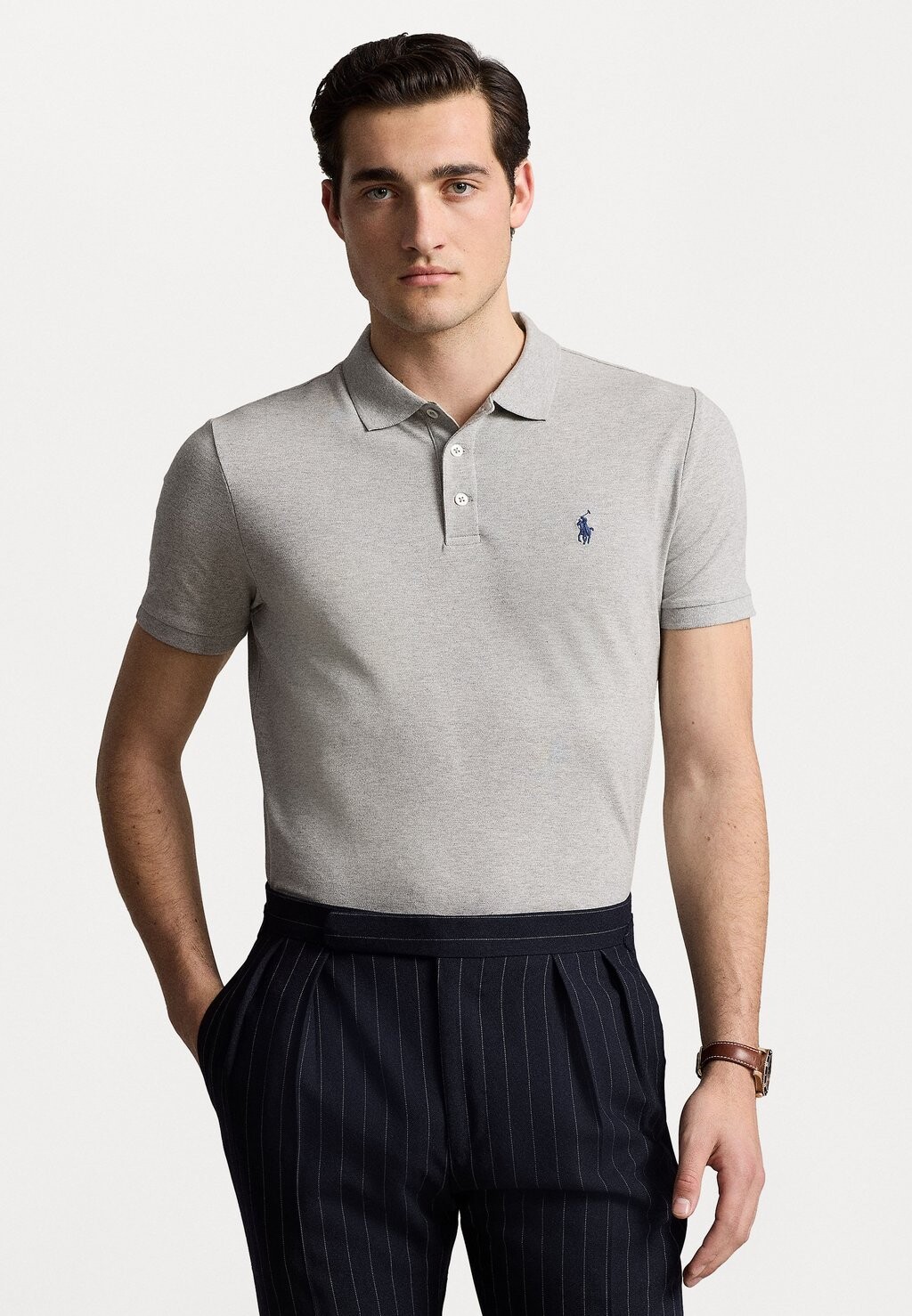 Рубашка поло SHORT SLEEVE Polo Ralph Lauren, светло-серый — фото 4