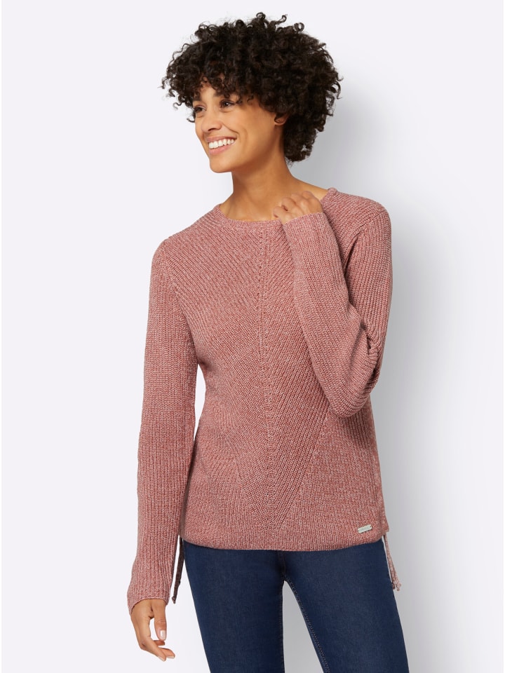 

Свитер с круглым вырезом в меланжевом цвете розового дерева и экрю WITT WEIDEN