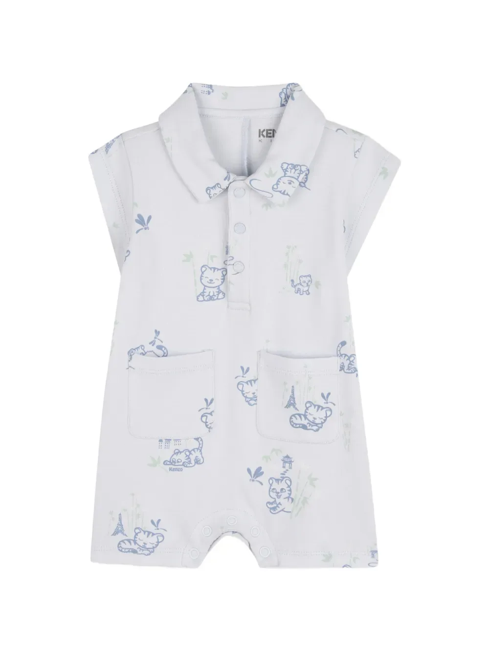 Шорты с поло-воротником Kenzo Kids, синий