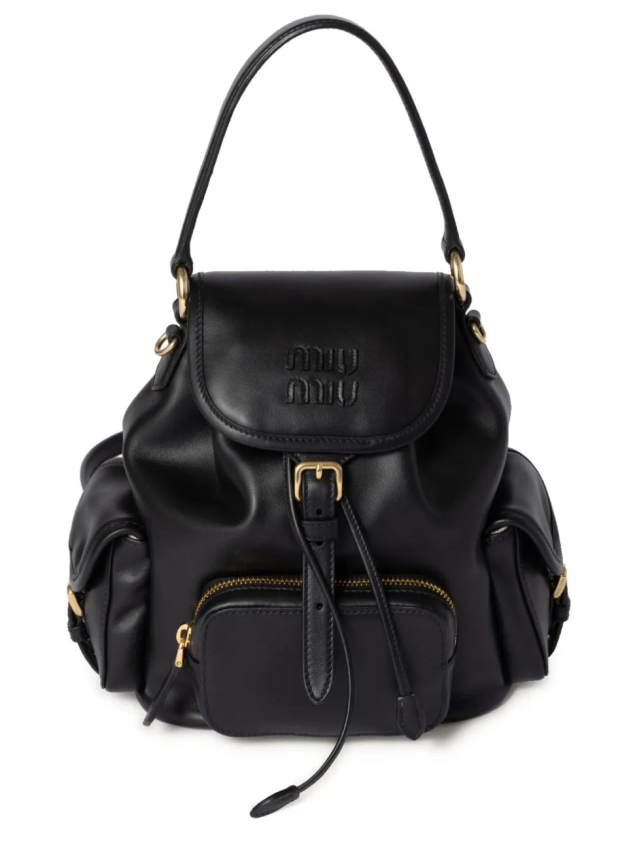 

Кожаный рюкзак Miu Miu, черный