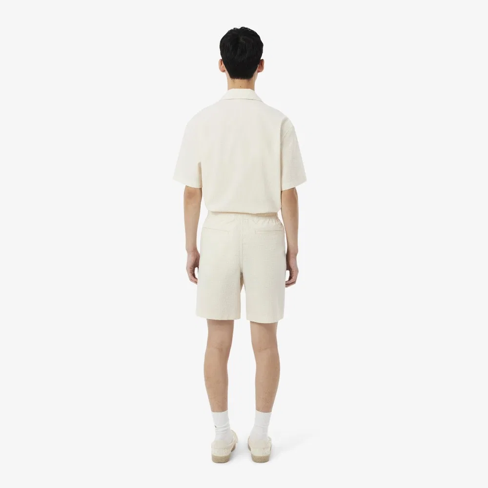 Мужские шорты из вафельного материала айвори от Lacoste — фото 3