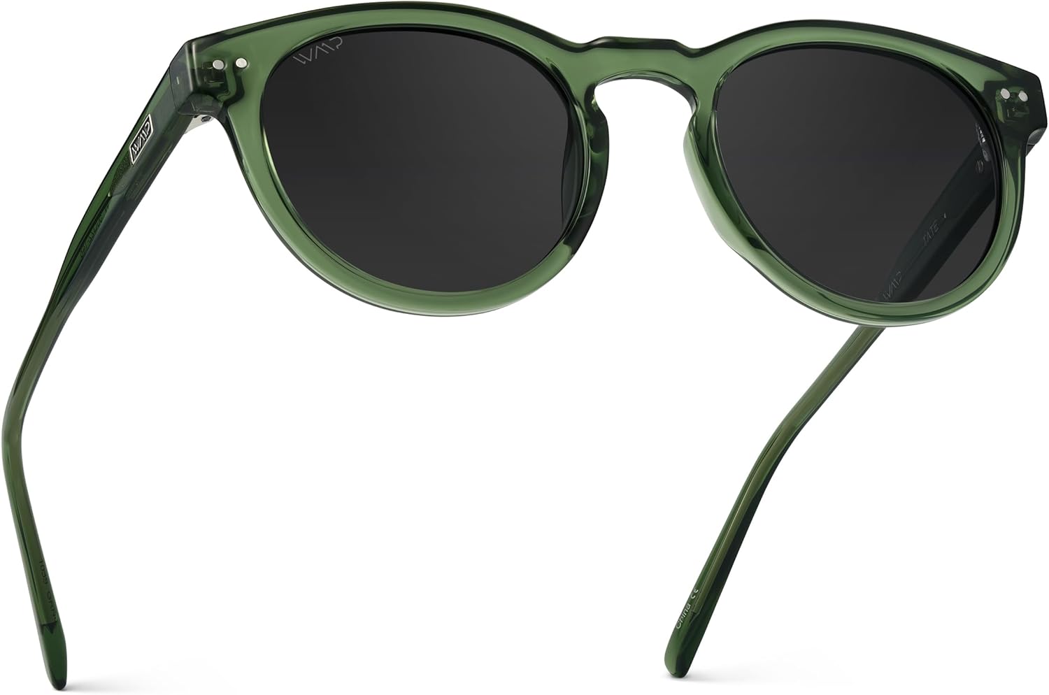 

Женские круглые поляризованные солнцезащитные очки WearMe Pro - ретро-классика, защита UV400, подходят для вождения и повседневного ношения, Crystal Green Frame / Black Lens