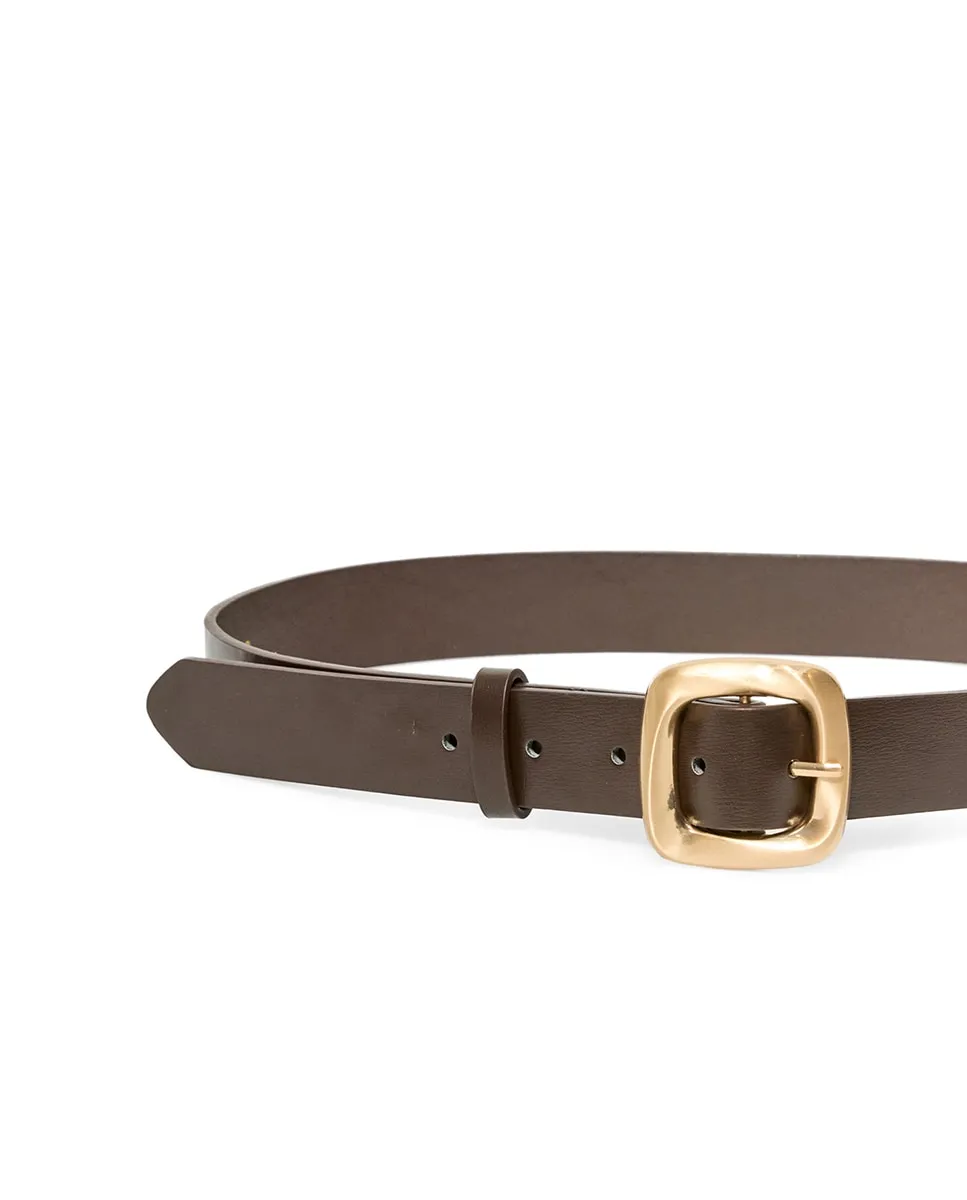 

Ремень с квадратной пряжкой Sfera, коричневый