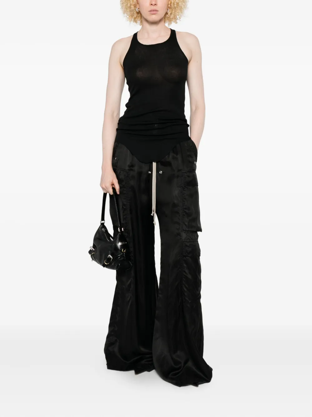 Топ со спинкой-борцовкой и закругленным подолом Rick Owens, черный — фото 2