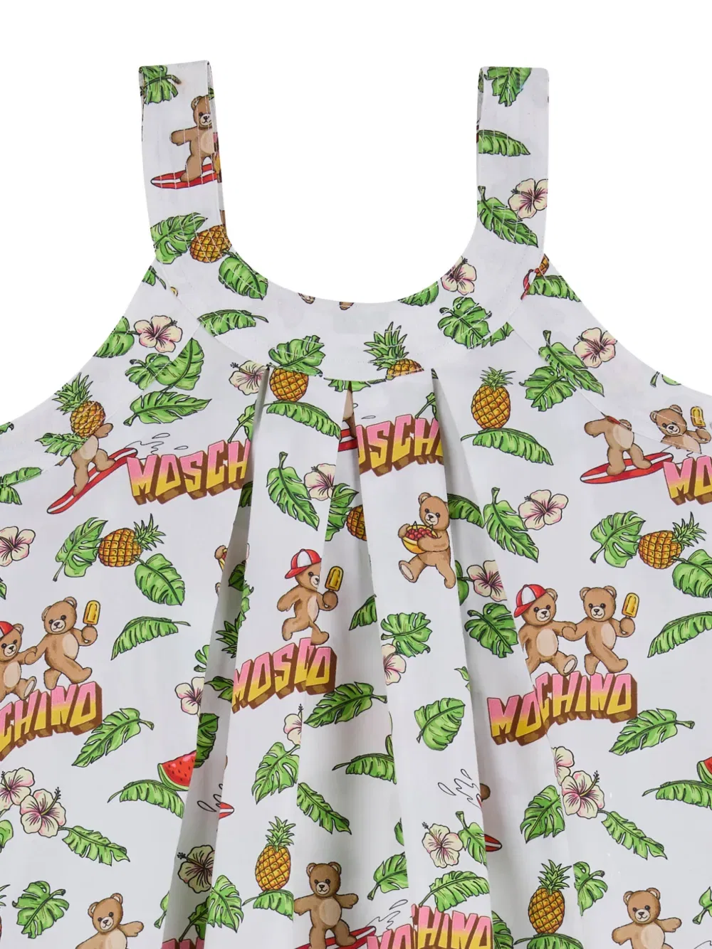 Платье с графическим принтом Moschino Kids, белый — фото 3