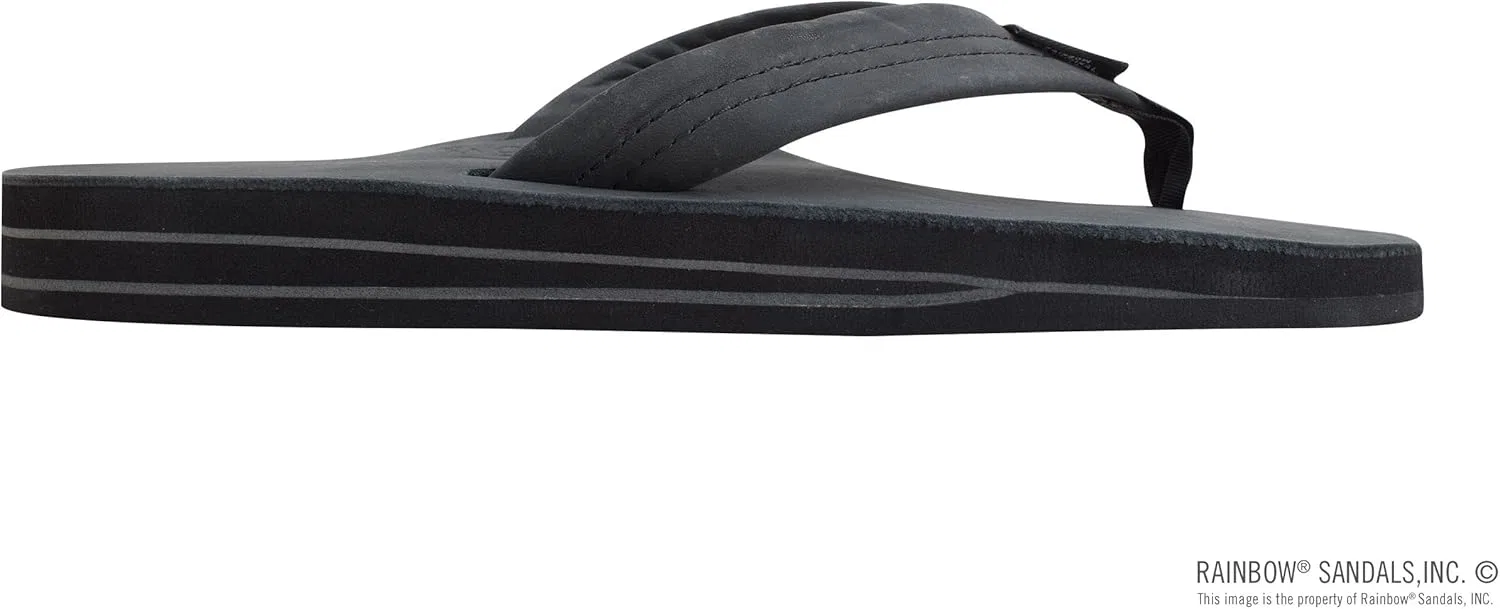 Мужские сандалии Rainbow из двухслойной кожи с поддержкой свода стопы Rainbow Sandals, Black — фото 4