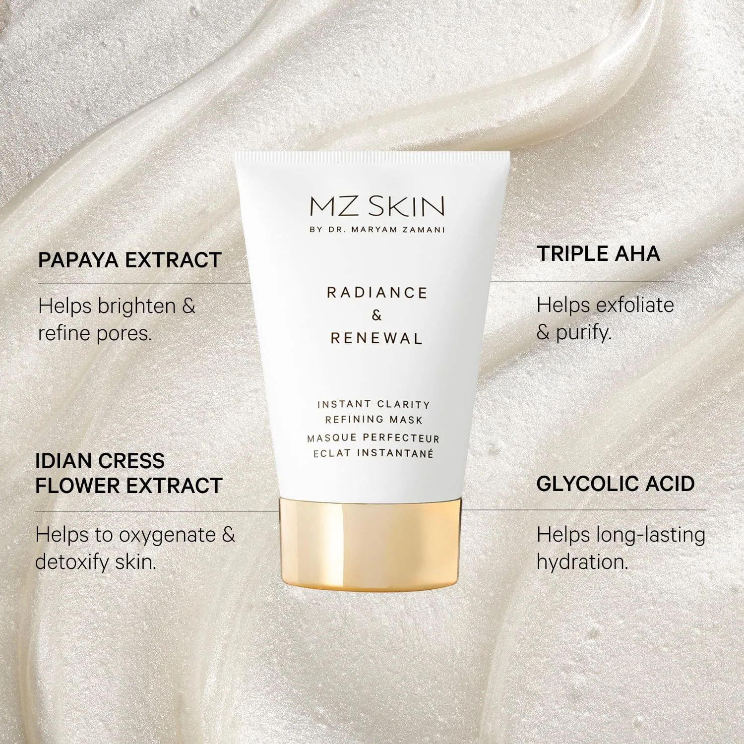 Маска для лица Mz Skin By Maryam Zamani Md — MZ Radiance & Renewal Mask - . % фруктовый кислотный комплекс с AHA, включая молочную и, 100 мл — фото 2