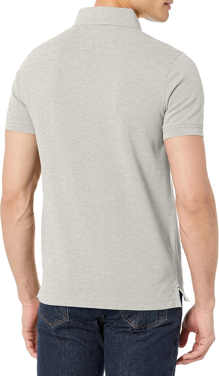 Мужской воротник-поло Tommy Hilfiger S/S, размер M, эластичный, размер Sf, Light Gray Heather — фото 2