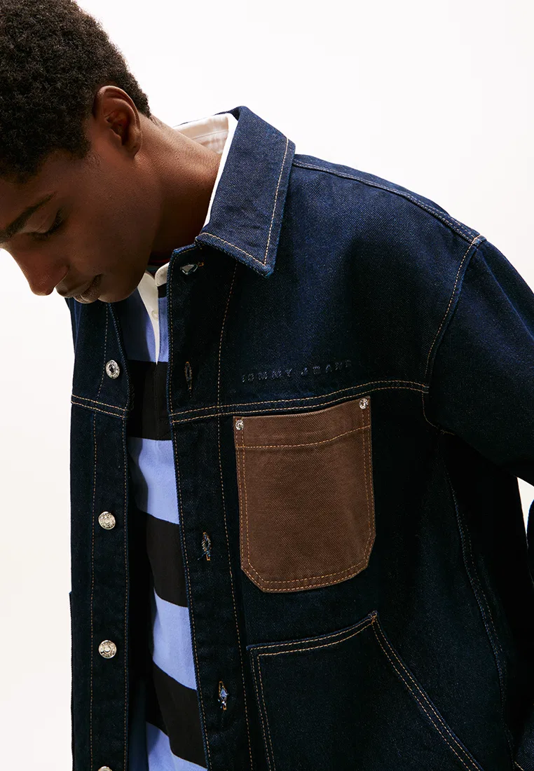 Джинсовая куртка, свободный крой, Tommy Jeans Tommy Hilfiger, синий — фото 3