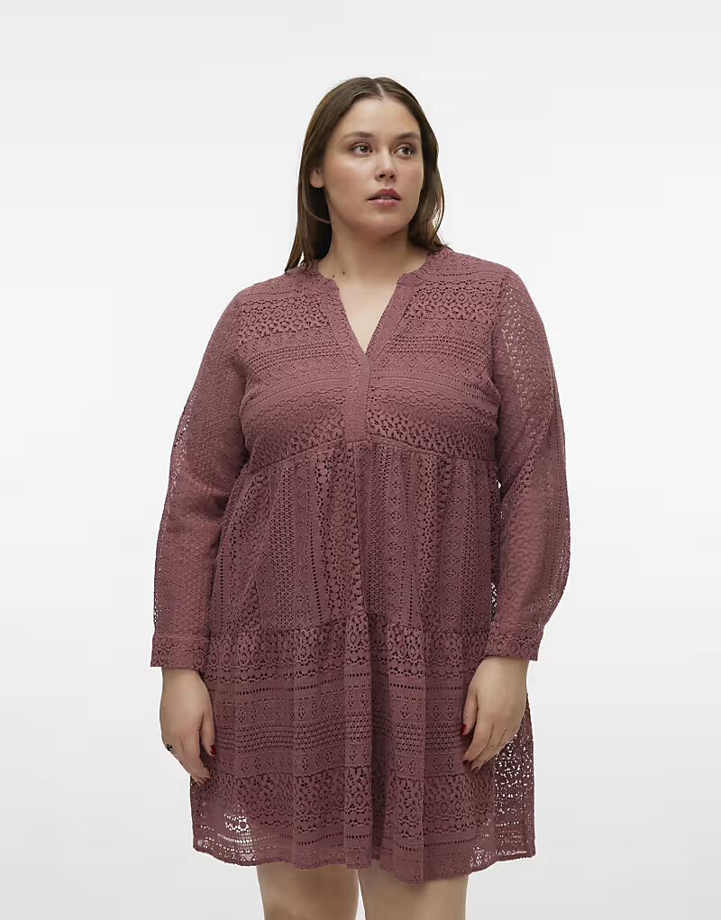 

Блуза Vero Moda Curve розово-коричневого цвета
