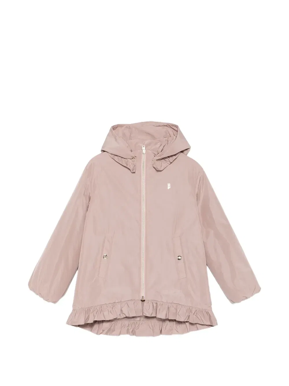 Куртка с капюшоном и оборками Herno Kids, розовый