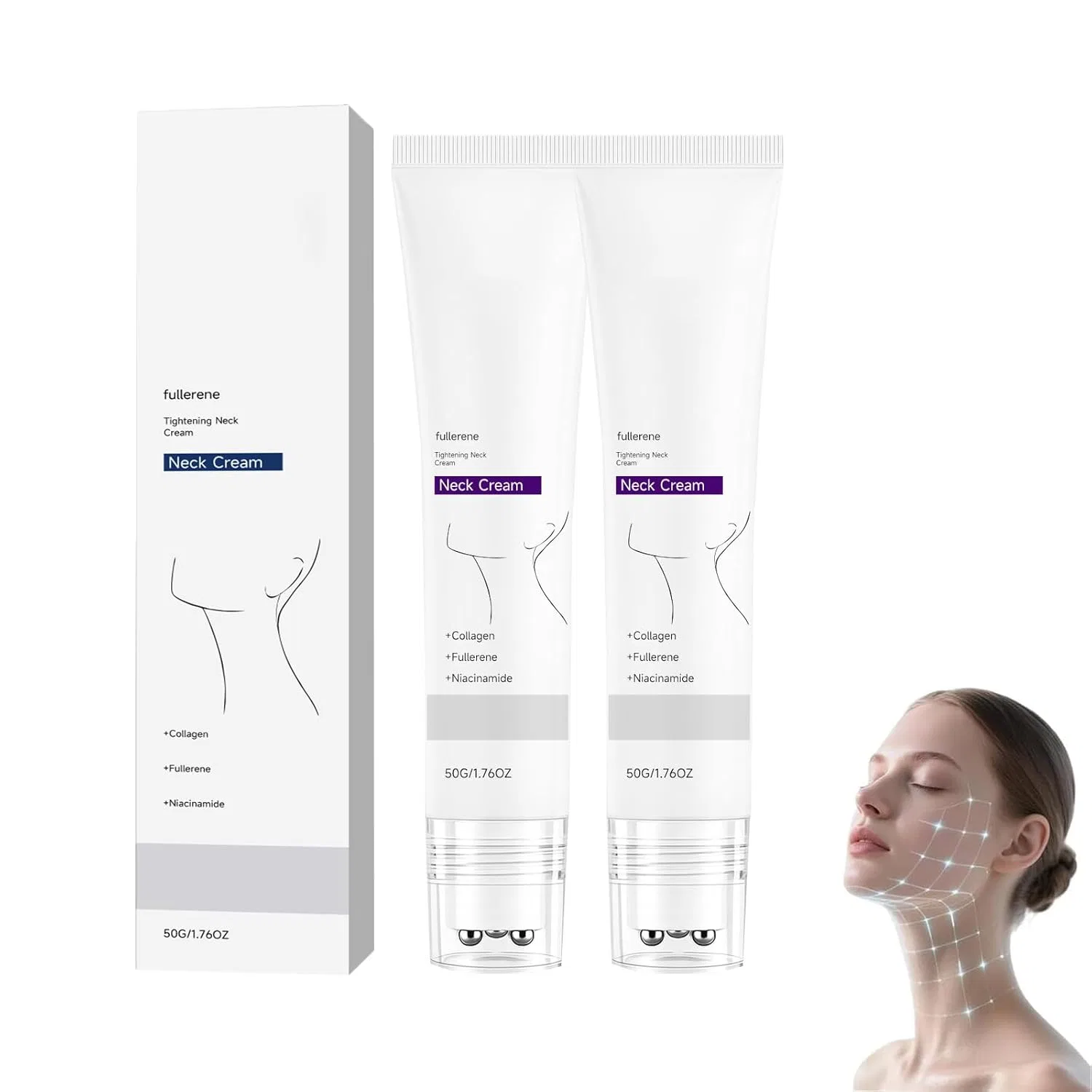 Крем для лица — Для шеи с коллагеном и фуллереном Magic Collagen Fullerene, . Generisch, 2Pcs