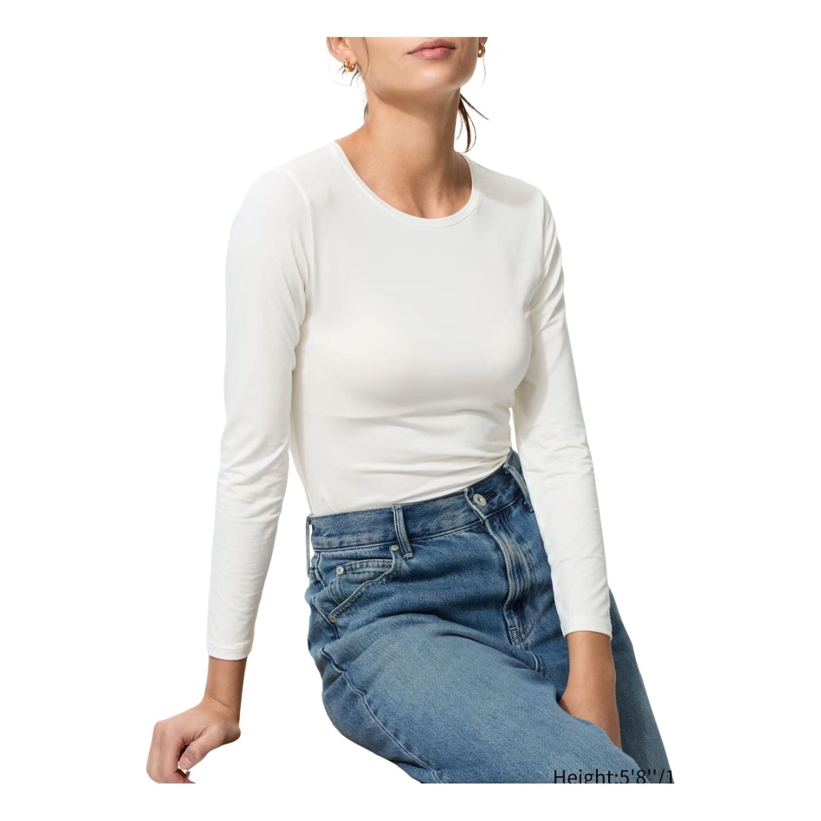 (WMNS) Футболка UNIQLO HEATTECH с круглым вырезом, белая