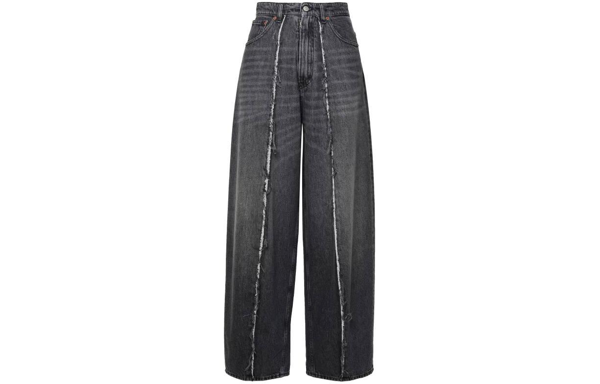 

Футболка с рваными деталями и широкими штанинами MM6 Maison Margiela, черный
