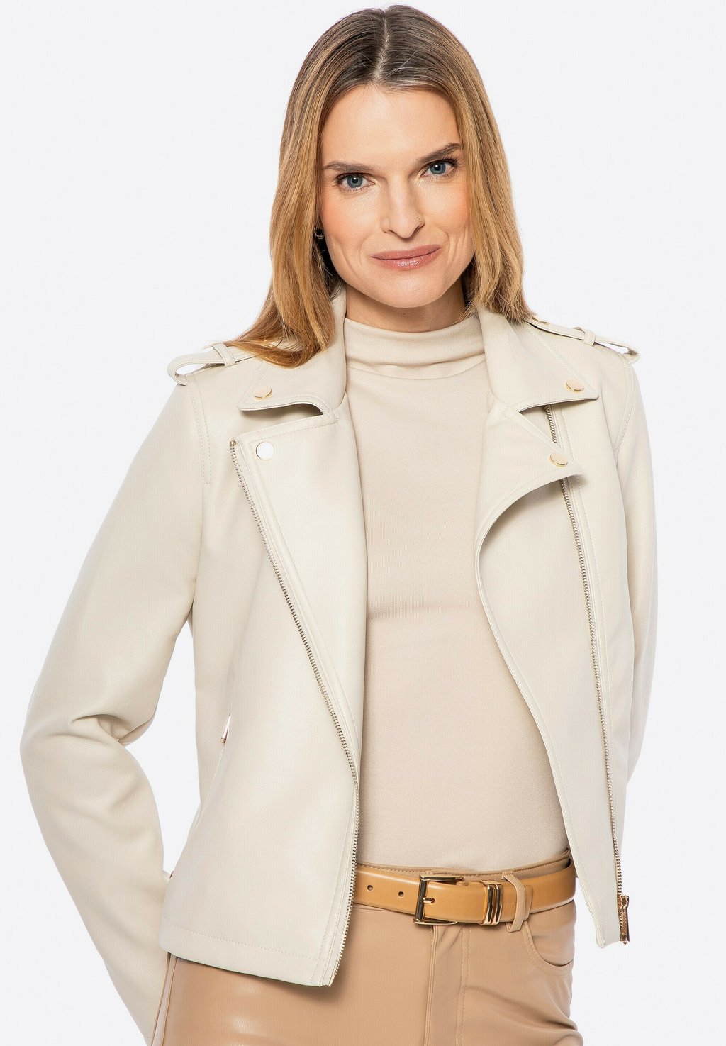 

Блейзер Faux leather jacket WITTCHEN, бежевый