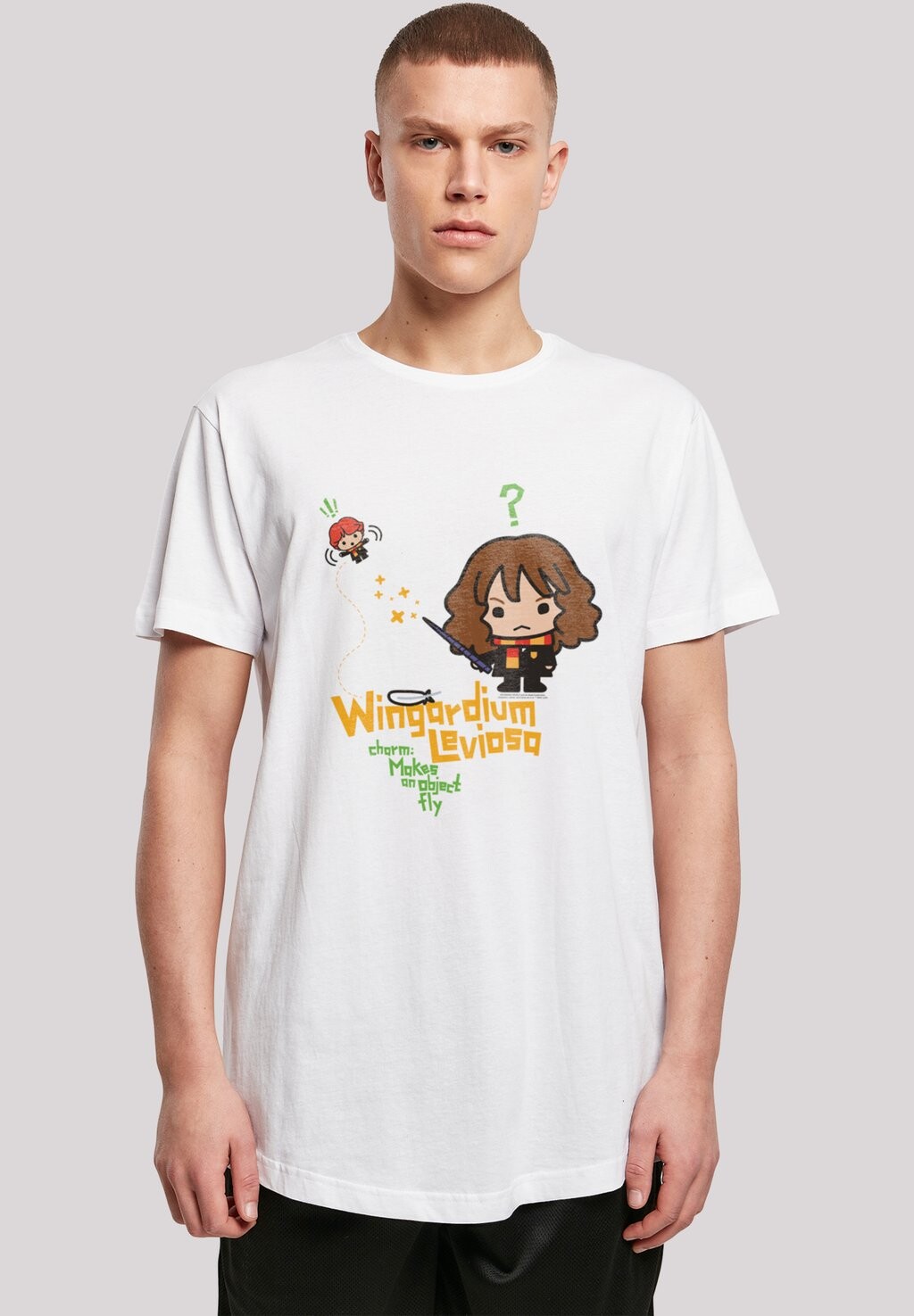 

Футболка с принтом HARRY POTTER HERMIONE GRANGER WINGARDIUM LEVIOSA JUNIOR F4NT4STIC, белый