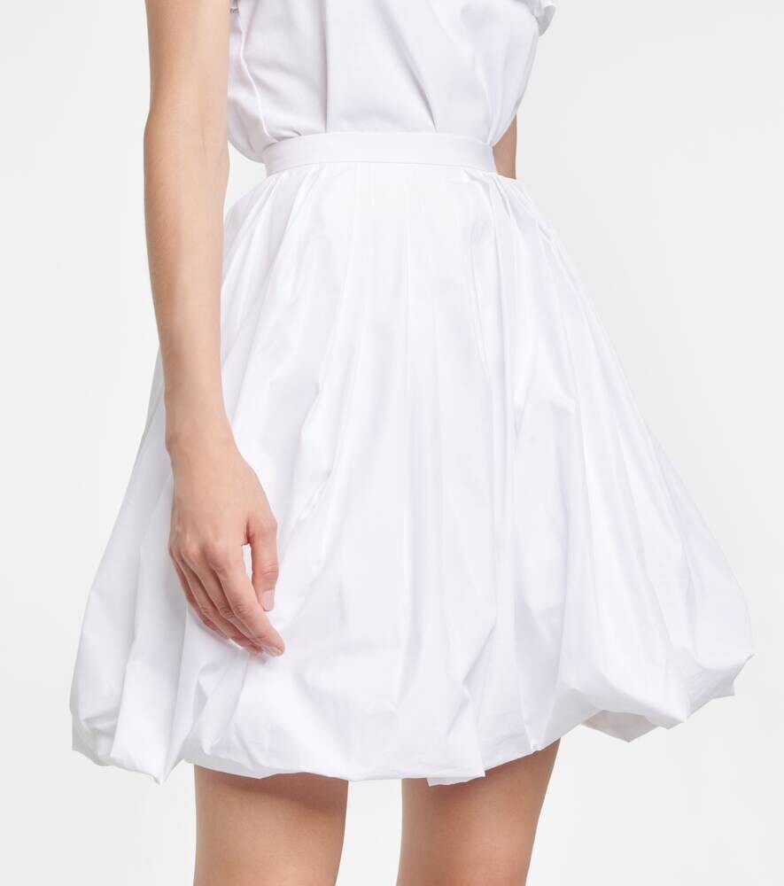 Мини-юбка из поплина с добавлением хлопка ALAÏA, белый — фото 4