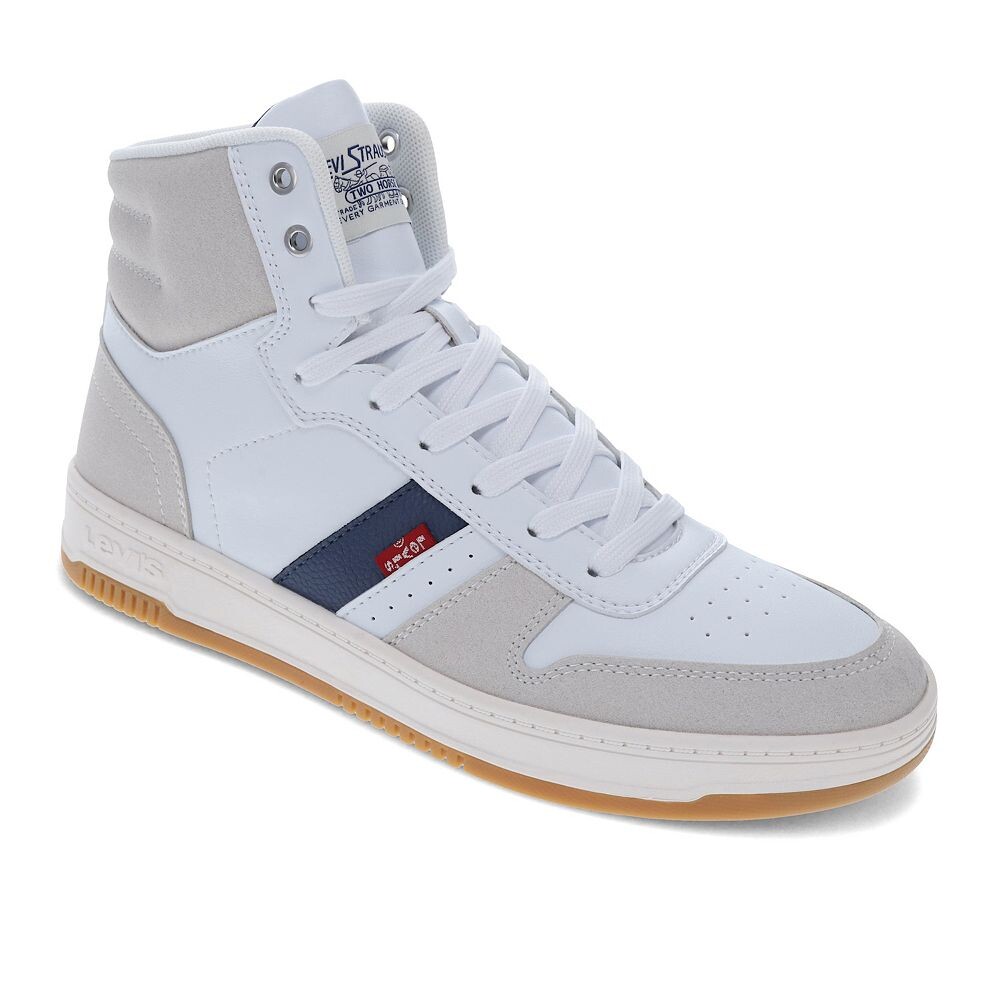 

Высокие мужские кроссовки Levi's Drive, цвет White Natural Indigo, Белый, Высокие мужские кроссовки Levi's Drive, цвет White Natural Indigo
