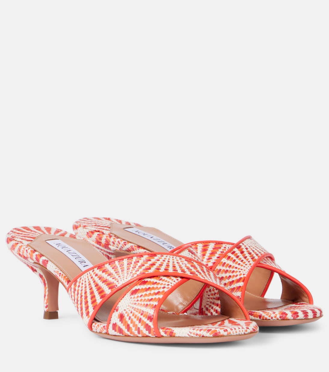 Мюли Divine 50 с кожаной отделкой Aquazzura, Tomato
