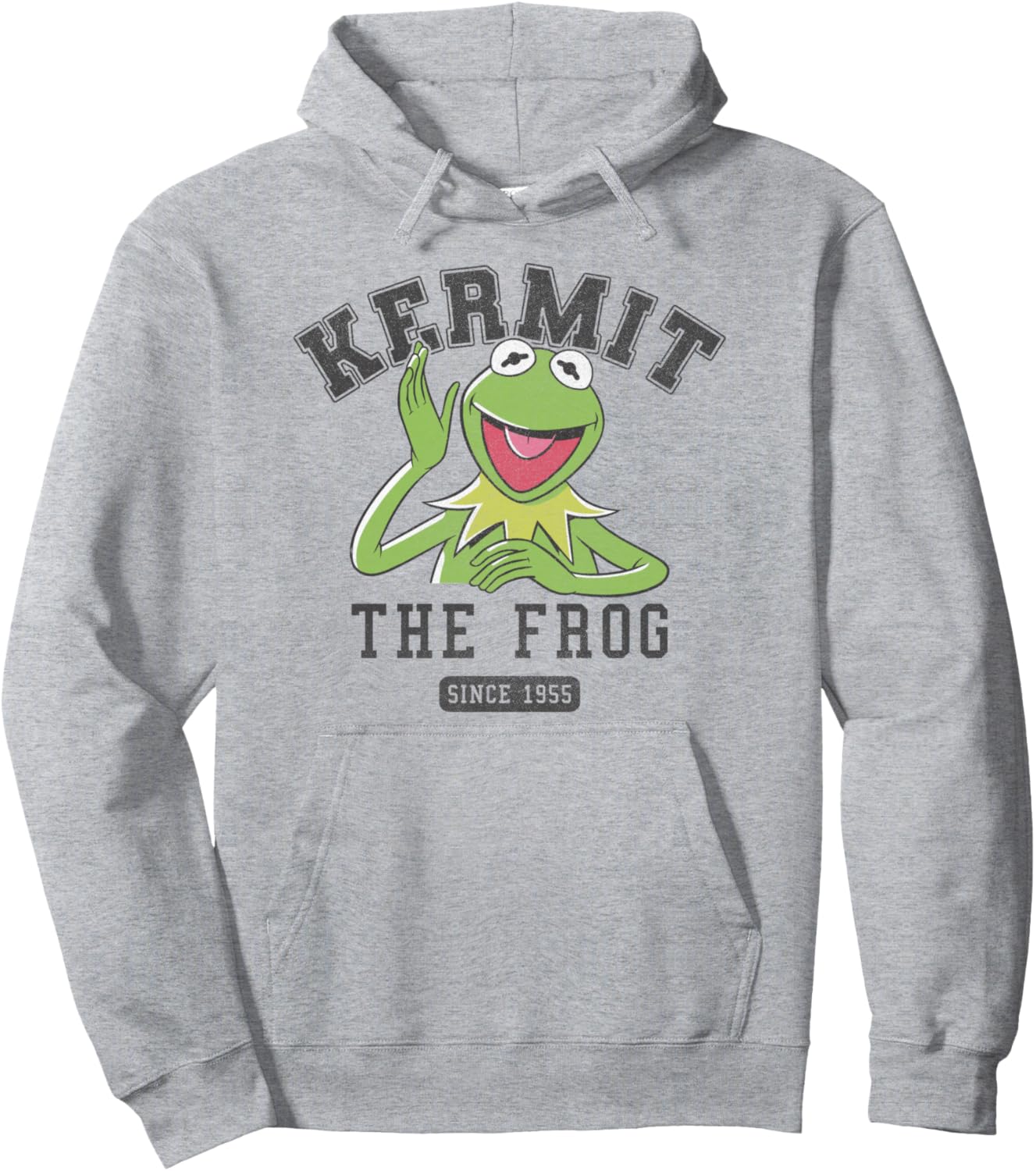 

Толстовка Disney Muppets Carmit Frog Since 1955 College Hoodie, серая, Серый, Толстовка Disney Muppets Carmit Frog Since 1955 College Hoodie, серая