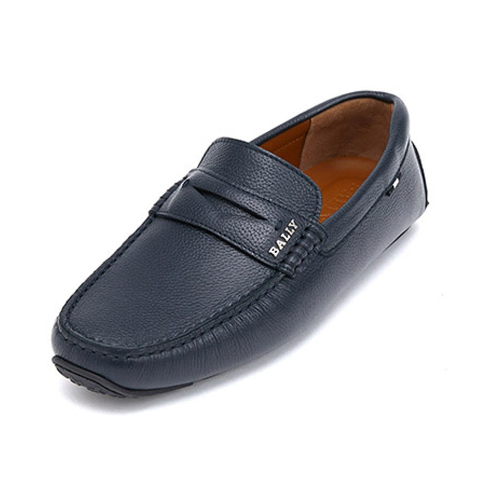 Bally Pavel 6217578 Мужские темно-синие туфли для вождения из бычьей кожи с принтом — фото 2