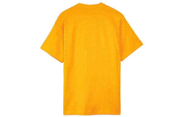 Футболка men's solo swoosh small label logo solid color sports round neck short sleeve gold orange t-shirt Nike, оранжевый — фото 2