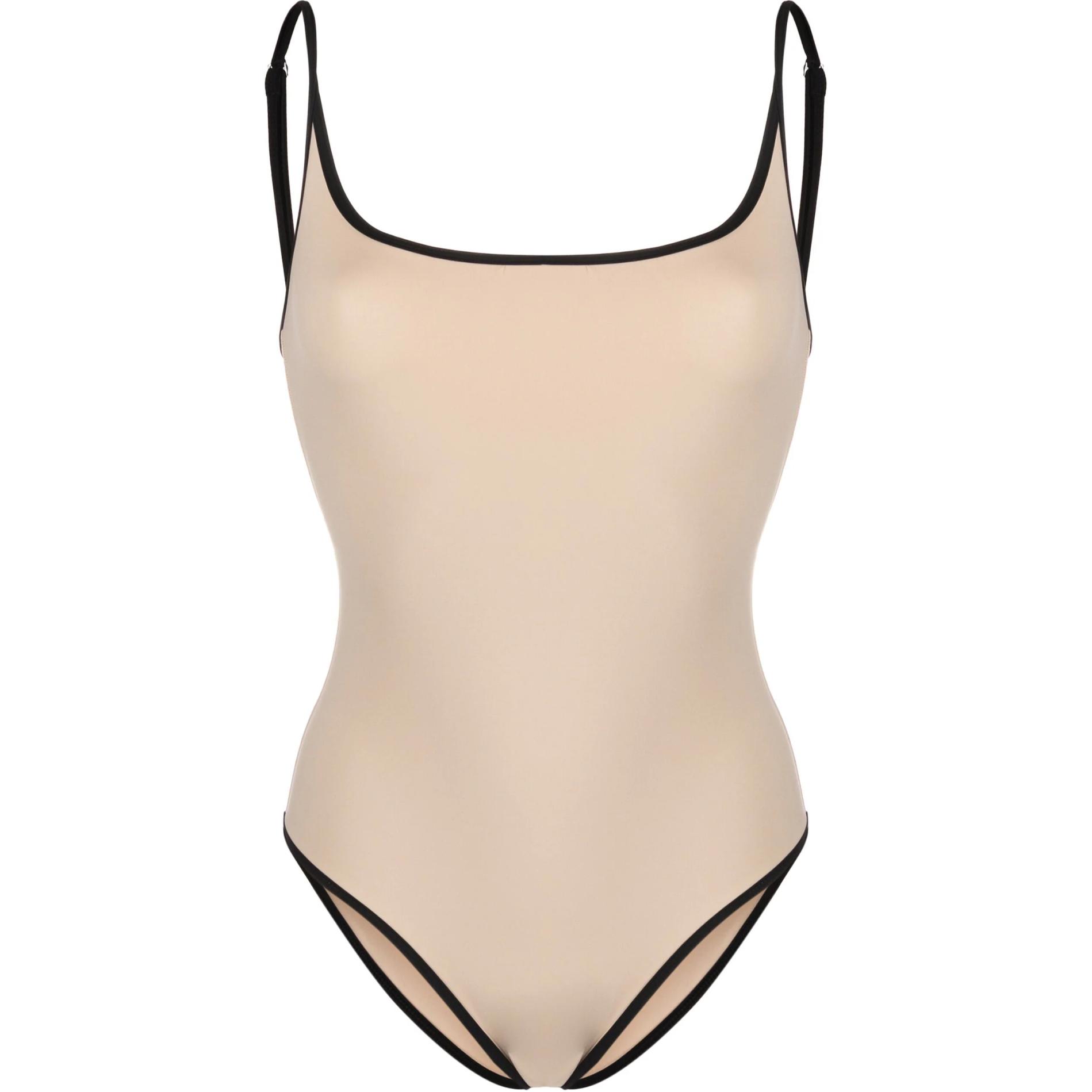 

Полосатый купальник на тонких бретелях TOTEME, светло-бежевый