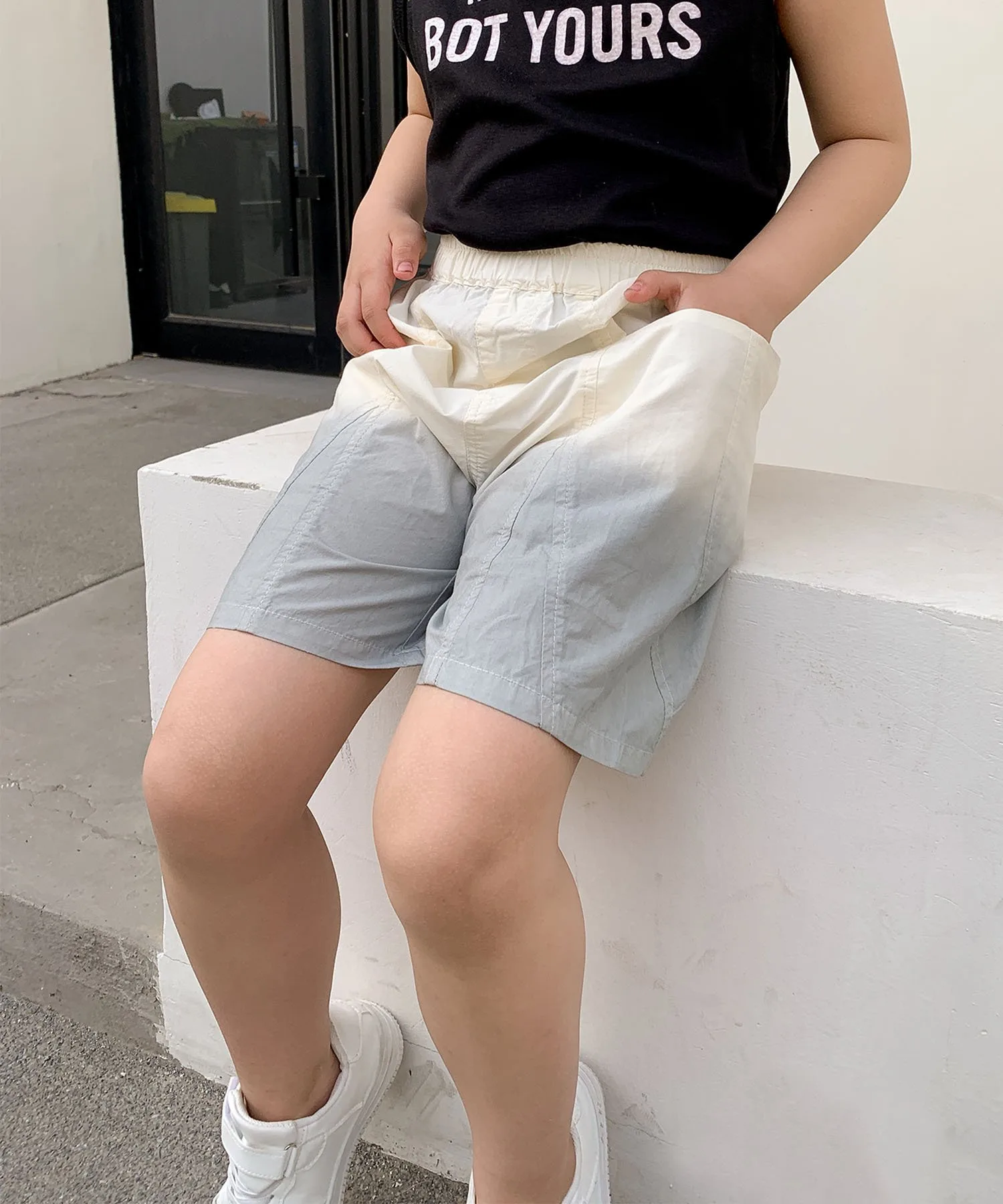 Детские широкие шорты с градиентным рисунком Aimoha Kids, gray