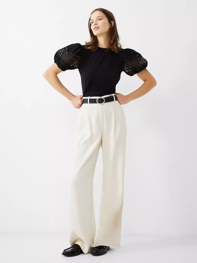 

Футболка French Connection Rosana Anges Embroidered Sleeve, цвет blackout