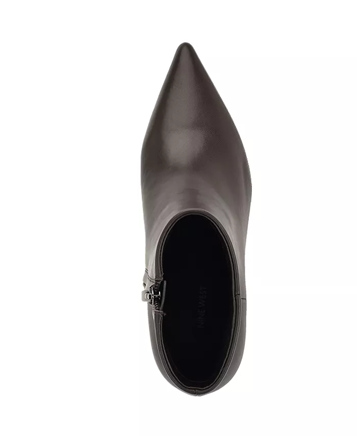 Женские ботильоны Savie на блочном каблуке из кожи Nine West, коричневый — фото 4