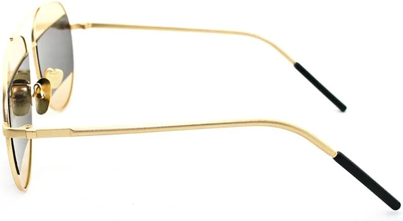 

Newbee Fashion - Солнцезащитные очки-авиаторы "Montious" Ultra Premium с матовой алюминиевой отделкой и эффектом вспышки Newbee Fashion Sunglasses, Gold/Silver