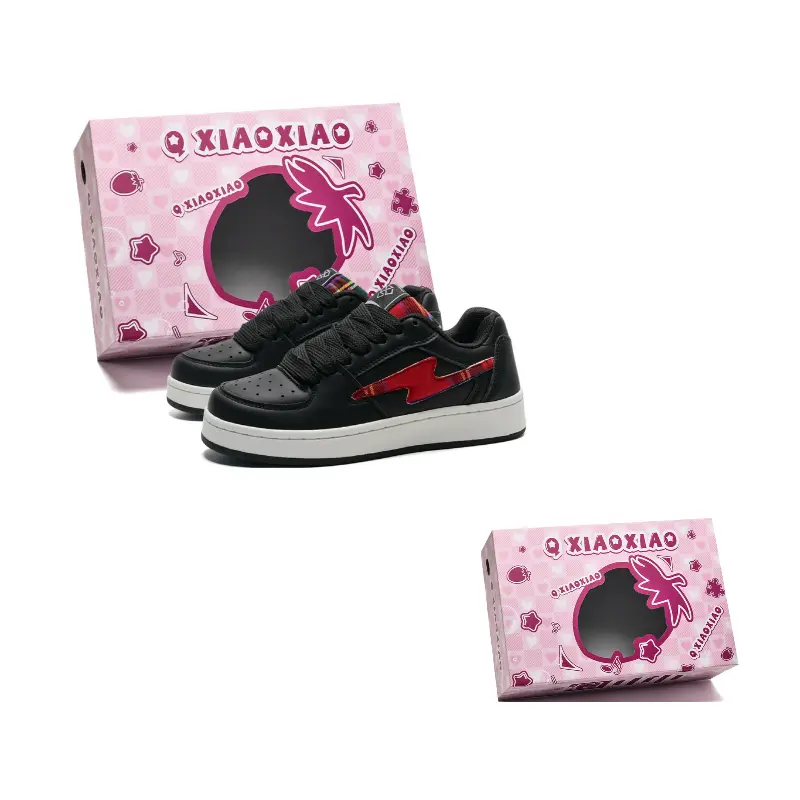 

Circle small Износостойкие скейтерские кроссовки для увеличения роста унисекс с непарной коробкой черно-красные, цвет Black Red