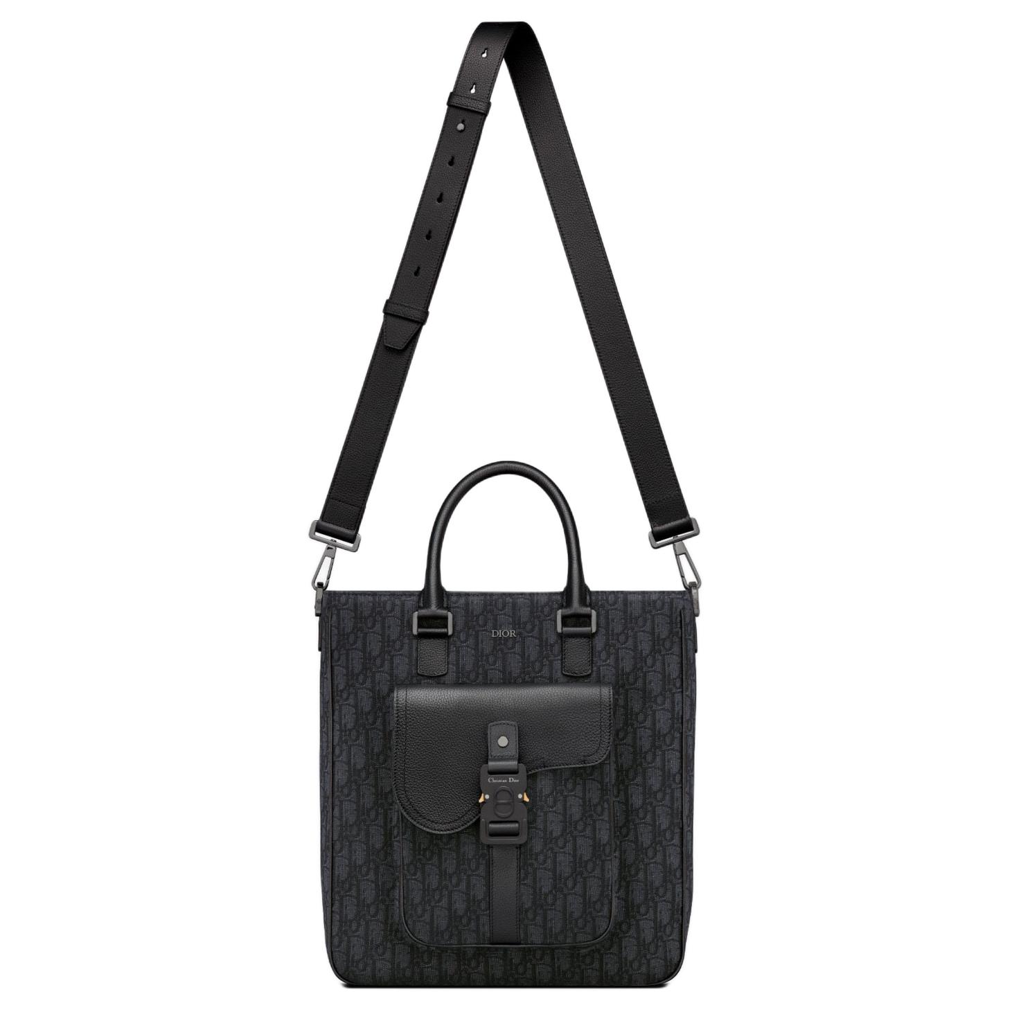 DIOR Сумка-шоппер Saddle Oblique Jacquard Canvas, шоппер, сумка через плечо, кроссбоди, ручная кладь Regular мужская Black — фото 2
