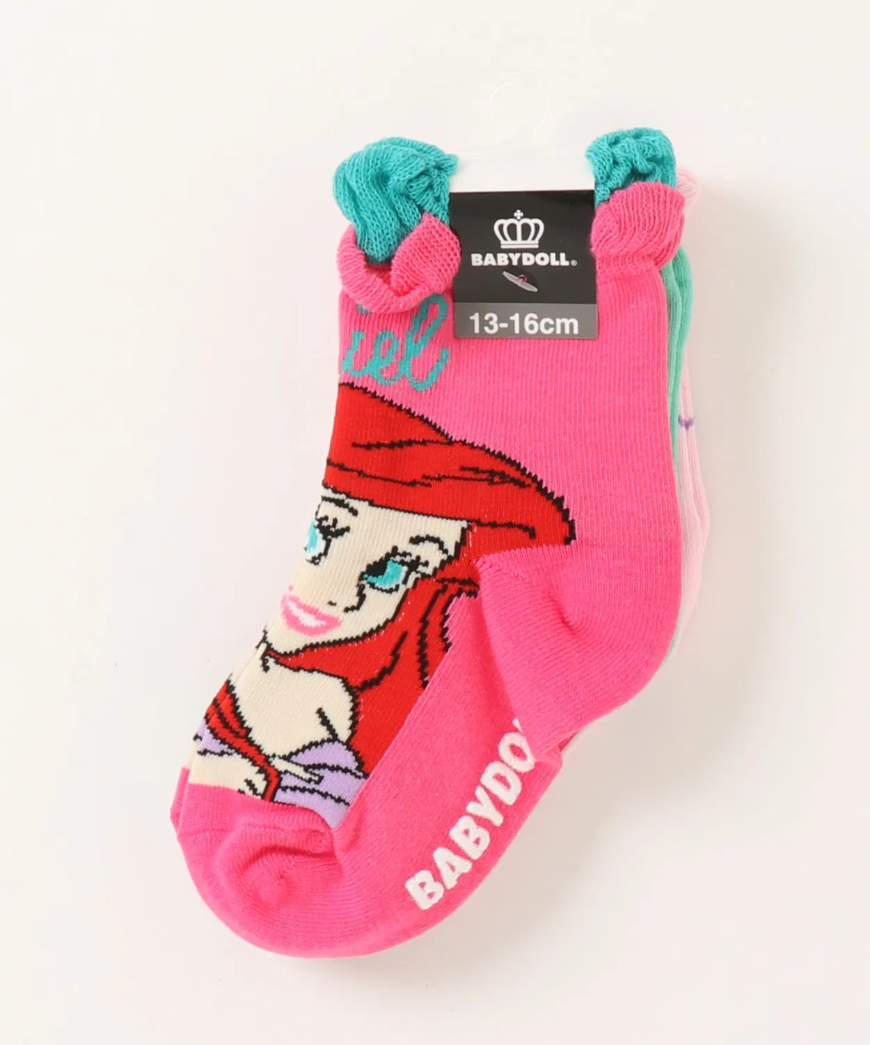 Носки детские Disney Princess crew socks набор 3 пары бирюзовый — фото 2