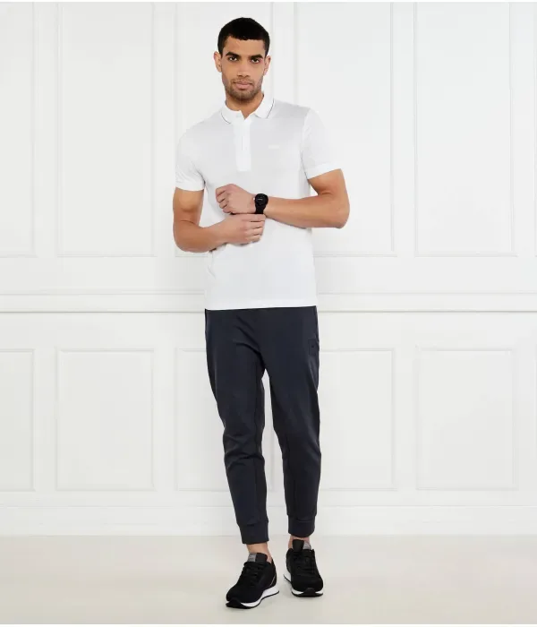 Поло Paule 4 slim fit Boss Green, белый — фото 2